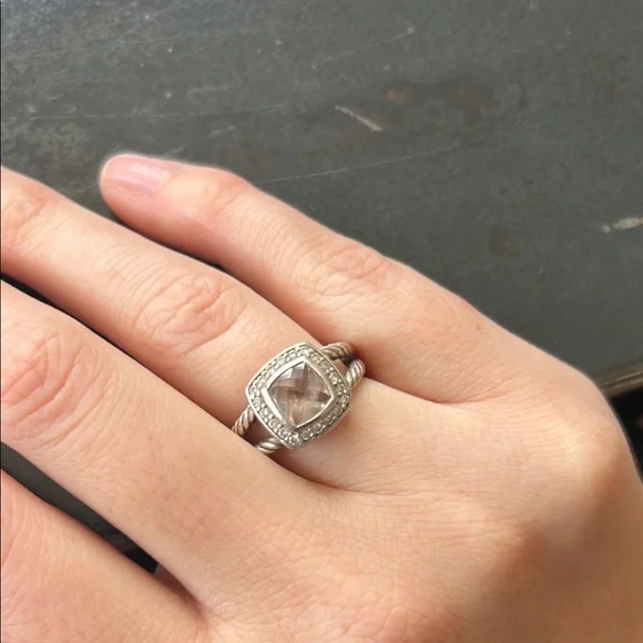 David Yurman Petite Albion Ring with Morganite and Diamonds